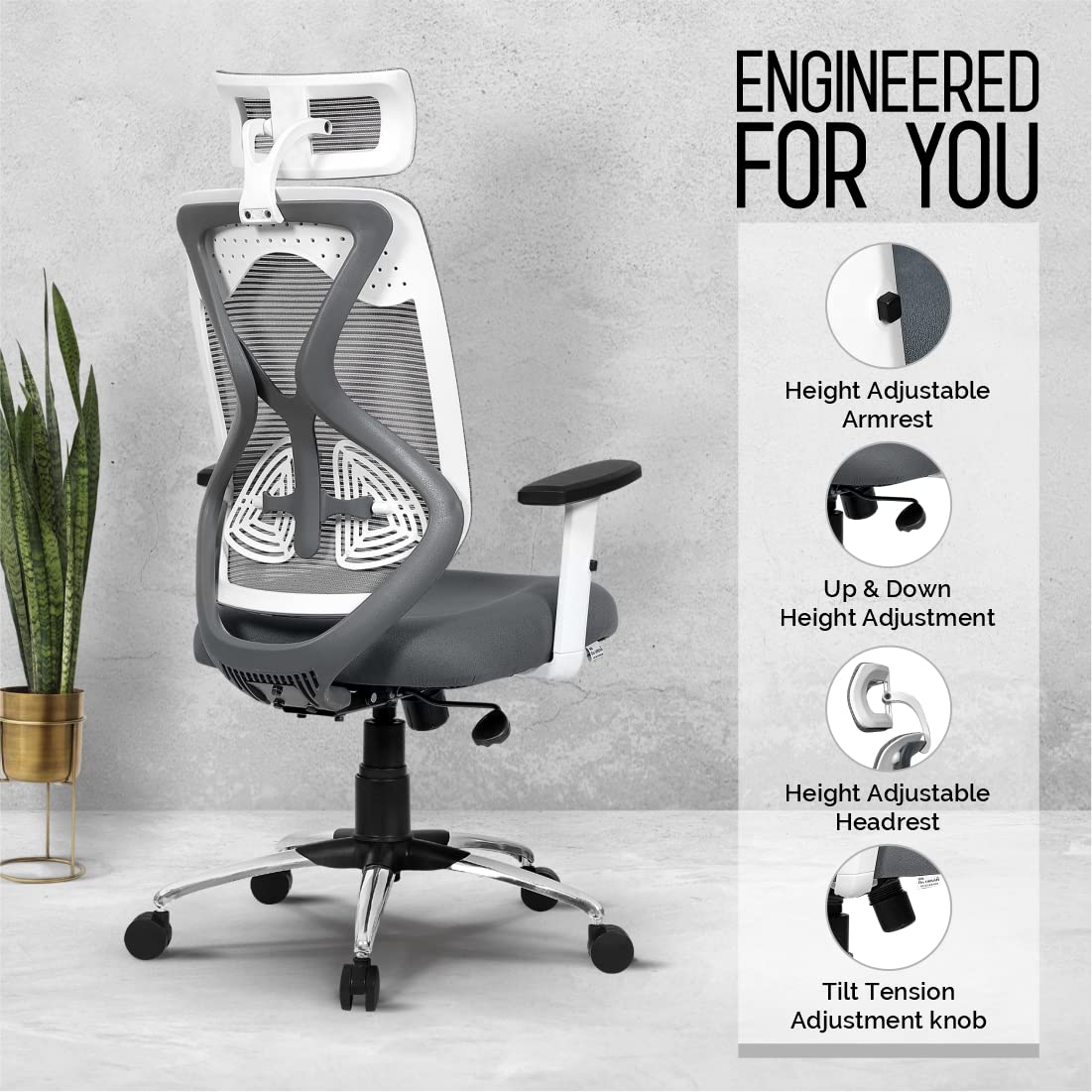 da urban® merlion office chair,high back mesh ergonomic home... da urban® merlion office chair,high back mesh ergonomic home...
